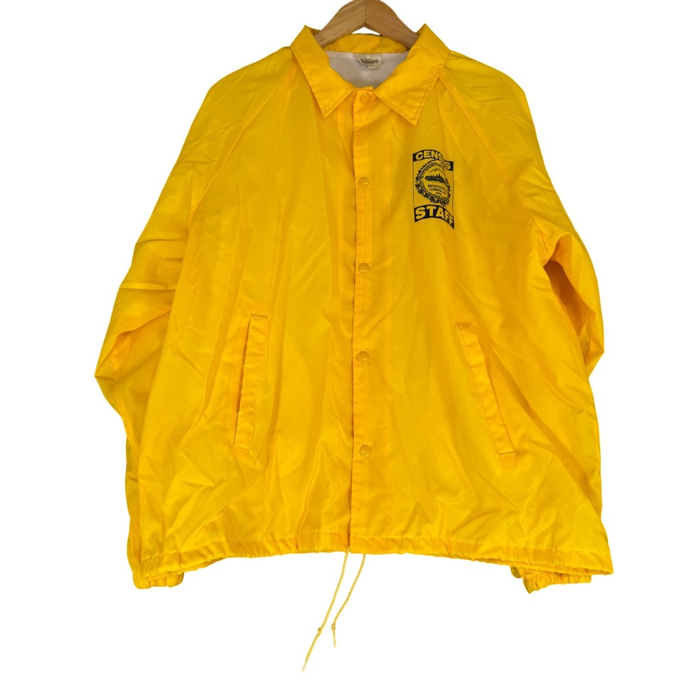 Vintage Auburn Sportswear Boston Census Staff Coach Jacket Yellow XL Made in USA